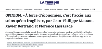 « À force d’économies, c’est l’accès aux soins qu’on fragilise » — une tribune cosignée par le SDBIO à lire dans La Tribune.